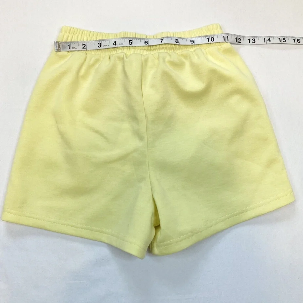 Zara Girl Sporty Collection Yellow Shorts Size 11-12 Soft Elastic Waist Pockets